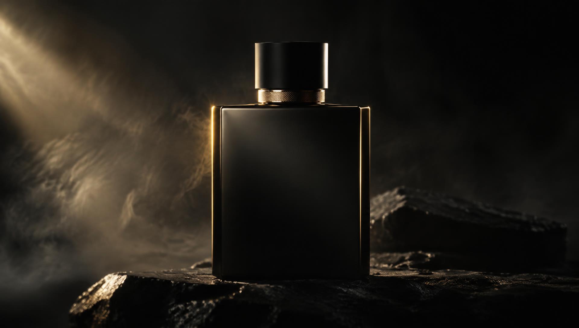 Cinematic product commercial still lit with gold rim light